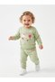 Cotton Floral Detailed Snap Fastener 2-Piece Baby Girl Set - 4