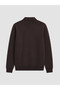 Özmarka New Season Brown Polo Collar Men's Sweatshirt - 6