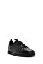 Men's Black Lace-Up Thick-Soled Leather Sneaker Wm660005Dv - 6