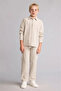 100% Cotton Regular Fit Linen Look Long Sleeve Beige Shirt for Boys H4582A826Au - 2