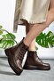 Women's 002 Stoned Lace Detailed Boots Suede Women's Boots - 2