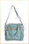 Saly Women's Quilted Written Parachute Fabric Hand and Shoulder Bag - Mint Green - 6