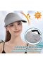 Women's wide-brim sun hat grey UPF50+ ponytail foldable quick-dry. - 3