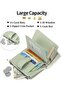 Women's small RFID wallet light blue zippered card slots. - 3