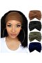 Headbands 4pc vintage elastic crisscross coffee/beige/navy/black. - 5