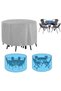 Patio Furniture Protective Cover - Waterproof Round Table Outdoor and Chair Dust for Patios, Gardens, Balconies 227x100 cm