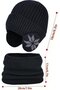 Hat and Scarf Set - Winter Children's Hats 2-in-1 Ages 4-10 Knitted Boys & Girls Outdoor Clothing Scarves One Size Black - 5