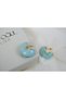 Kp634 Marble Patterned Hoop Earrings Gold (25 mm) - 2