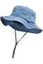 Beach Hats - Foldable sun women's wide-brimmed UV-protective bucket suitable for outdoor activities (light blue).
