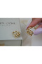 Kp616 Triple Layered Looking Ring Earrings Gold (Inner Diameter 10mm) - 2