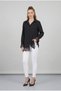 Women's Sleeve and Hem Lace Detailed Shirt Black - 3