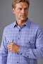 Navy Blue Regular Fit Cotton Long Sport Collar Pocket Shirt