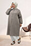 68070 Plus Size High-Neck Buttoned Muslin Tunic - Mink - 4
