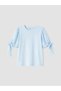 Alita City Farkıyla Soulife Blue Embroidered Oval Neck Short Sleeve Women's Blouse - 3