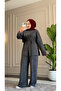 6613 - Stylish and Comfortable Viscose Soft Fabric Waist Tie Women's Top and Bottom Set - 2