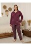 Mooda Women's 95% Cotton 5% Lycra Combed Cotton Pajama Set – Long Sleeve V-Neck – Plus Size