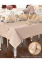 Zara Linen Dinner Set Table Set for 12 People 26 Pieces Supla Runner Set Cappuccino - 3