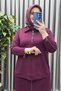 Women's Clothing Plus Size Modal Sleeves Zipper Detailed Double Skirt Set - 8