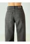 Women's Brown Wide Leg Regular Waist 5 Pocket Long Leg Denim Jean Trousers - 5