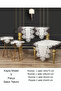 Living room set 5 pieces linen lace tablecloth runner set dowry kayla model cream-gold - 2