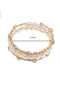 Gold Tone Multi-Strand Pearl and Rhinestone Bracelet - 4