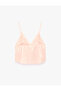 Comfortable Fit Lace Detailed Satin Strap Pajama Top - 2