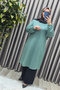 Women's Clothing Plus Size Elastic Sleeves Solid Color Sports Tunic - 7