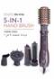 Hair Dryer Brush | EN 4136 | 5 in 1 1500W Ionic Nano Brush with Automatic Rotation | Volumizer Straightening Brush Diffuser and Styling Nozzle | Purple