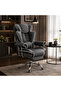 This home office/gaming chair is ergonomically designed with a footrest, adjustable backrest, padded armrests, and adjustable headrest and lumbar support. - 6