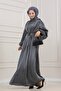 Silvery Evening Dress-Anthracite - 5