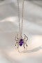 Spider Design Necklace Mole Zircon Stone Necklace Gothic Style Necklace Y2K Style Flashy Necklace
