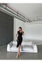 Women's Ruffled Front Scuba Fabric Midi Dress - 3