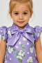 Girl's Floral Patterned Satin Special Occasion Double Set 7155 - 4