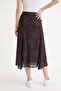 Women's Patterned Asymmetrical Cut Chiffon Skirt - 4