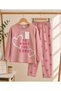 Girls' Pajama Set Long Sleeve Heart Patterned Do What You Love 2-4-6-8 Years Old Comfortable Home Wear - 4
