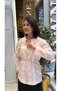 Women's Powder Floral Embroidered Zippered Lined Jacket |   Beli Lace-Up Jacket - 4