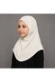 Hijab with Floral Embellishment, Elegant Modest Headscarf for Girls, Classic Cream Islamic Head Covering for Everyday and Special Occasions - 3