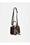 Leather Look Women's Shoulder Bag with Scarf Detail - 2