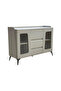 Modern Buffet and Storage Cabinet with Ribbed Glass Doors - 4