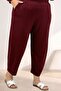 67069 Plus Size Low Sleeve Modal Pants Suit - Burgundy - 5