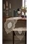 Marie Luxury French Lace Laced 3-Piece (32*100 - 32*48 - 32*48) Cappuccino Beige Living Room Set Luxury Runner Coffee Table Cover Set Dowry Console Room Table Cover - 4