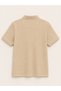 Girls & Boys Unisex Beige 100% Cotton Polo Collar Short Sleeve 2-Piece T-Shirt - 3