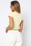 Women's Round Neck Short Sleeve Knitted Slim Fit White T-Shirt Ultra Soft 100% Cotton 2 Pack 4803 - 6