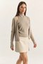 Women's Halter Neck Mink Cardigan with Internal Blouse Detail - 3