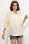 Women's Oversize Striped Yellow Shirt - 4