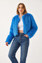 Women's Faux Fur Lined Cobalt Blue Coat - 6