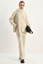 Women's Soft Textured Comfortable Cut Knitwear Cream Set - 5