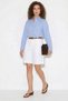 Women's High Waist Pleated Detailed Belted Bermuda White Shorts - 3