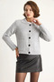 Women's Gray Cardigan with Pockets - 5