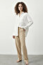 Women's White Shirt with Back Tie Detail and Self-Drawstring - 2